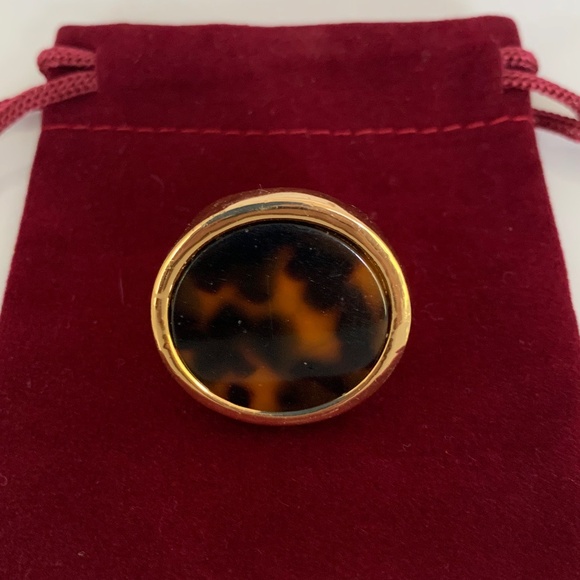 Michael Kors Gold-Tone Tortoise Shell Ring – Size 6 - Picture 1 of 4